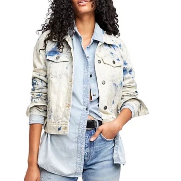 NWT FREE People denim jacket M - Picture 1 of 16
